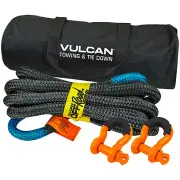 Off-Road Recovery Rope Kit - 7/8"x20' Rope, 2 Shackles, Bag - 28600 lbs MBS