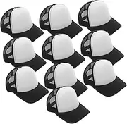 [SAFIGLE] Sublimated Baseball Cap Trucker Hat Blank DIY Blank Hat Sublimation Blank Hats Mesh Baseball Cap Plain Baseball Cap Blank Trucker Hats Red Cap Men Hats Summer Cap PVC Black