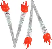 TOKIDNY 4pcs Simulation Torch Torch for Stage Performance Cosplay Torch Props Party Favors Cosplay Prop Artificial Funny Torch Long Torch for Performance Party Games for Cosplay