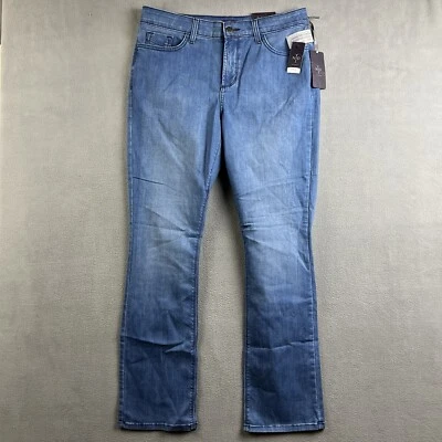 NYDJ Jeans Womens 12 Blue Straight Leg Denim Pants Bootcut NEW NWT $124 MSRP