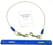 Dog Training Tie Out Cable 3 Ft Begging Jumping Destructive Chewing Housetraining Counter Surfing Teething Puppy Potty Training Tether Chew Proof Cable (Tie-Down Only)