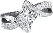 [ROMISBABA] Unisex Zircon Ring Elegant Finger Jewelry Fashionable Finger Decoration for Men and Women Versatile Design Occasion Smooth Comfortable Fit present for Loved Ones