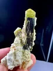 130 CTS Beautiful Green Cape Tourmaline Crystal With Matrix From Pakistan