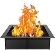 VEVOR Fire Pit Ring, 42x42 in Outer/36x36 in Inner Diameter, 10inch Height Square Fire Pit Insert, Heavy Duty Carbon Steel Liner DIY Campfire Ring Above or In-Ground, for Outdoor Camping, Bonfires