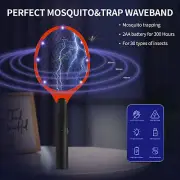 2x Electronic Fly Swatter Mosquito Bug Insect Zapper Racket Indoor Outdoor Use