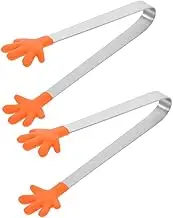 Zerodeko Silicone Food Clips Set of 2 Mini Hand Tongs Bread Tongs Serving Utensil Snack Grabbers Bread Clip for Toddlers Boys and Girls Adults