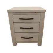 Foxglove Bedside Tables 3 Drawers Storage Cabinet Shelf Side End Table - White