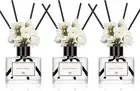 Flower Reed Diffuser Set of 3 for Bathroom Accessories Shelf Decor & Air Fres...