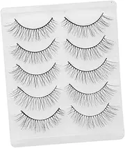 SAFIGLE Women's Fake Lashes 5 Pairs Natural 3d False Eyelashes Chemical Fiber Eyelash Set
