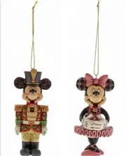 Disney Traditions Mickey & Minnie Mouse Nutcracker Hanging Ornaments A29381/2