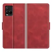 Magnetic Double Clasp Full Protection Pu Leather Wallet Stand Phone Cover Case For Vivo Y21