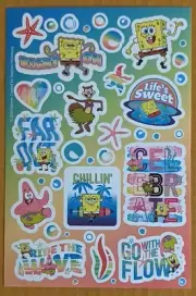 SpongeBob SquarePants Sticker Single Sheet. NEW!!!