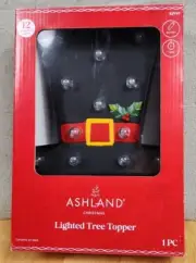 Ashland lighted tree topper snowman hat light up Christmas tree holiday New