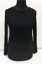 Warehouse Woven M8X Bitton Shoulder Top Black Womens Size UK 8 REF CL19