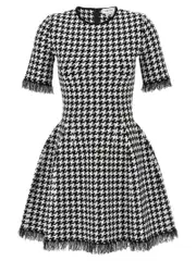 [Mcqueen] Mcqueen-Houndstooth Dress Abiti Bianco/Nero-Donna S