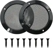 MEETOOT 2pcs Cold Rolled Steel Loudspeaker Net Cover 4" Grill Cover with Mounting Screws for DIY Speaker and Car Speaker