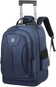 [Vsenkes] Travel Backpack with Wheels Rolling Laptop Briefcase Water Resistant Trolley Business Cabin Bag Rolling Bag for Travel Adults