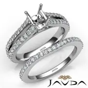 Prong Split Shank Asscher Set Semi Mount Diamond Engagement Ring Bridal 1.1Ctw
