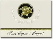 Signature Announcements Taos Cyber Magnet (Taos, NM) Graduation Announcements, Presidential Style, Basic Package of 25 Cap & Diploma Seal. Black & Gold.