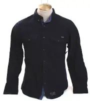 Marc Ecko Blue & Red Button Front Long Sleeve Shirt Men's M NWT