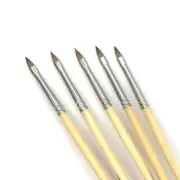 XDT Triangular Tip Nail Art Brush 5pc Set #000 Pure Kolinsky Sable Micro Detail