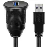 USB 3.0 Male to Female AUX Flush Mount Extension Cable for Car Truck Boat Mot...