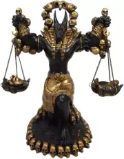 Ebros Ancient Egyptian God Anubis Statue by Ankh Altar Weighing the Heart agains