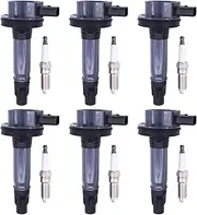 ApplianPar Ignition Coil and Spark Plug Automotive Replacement Parts for Ford F150 Edge Explorer Mustang Taurus Transit for Lincoln for Mazda 3.5 3.7 V6 Naturally Aspirated