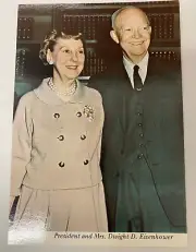 Vintage President & Mrs Dwight D Eisenhower Postcard! Library November 30, 1967