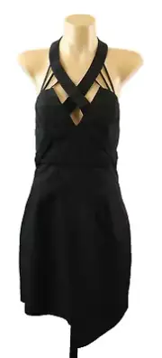 BNWT - SASS &BIDE Black Dress Cut Out Sleeveless Short Wedding Party - AUS 10 S