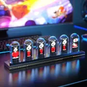 RGB Nixie Tube Clock LED Glows IPS Color Screen DIY Analog Digital Tube Gaming