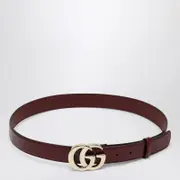 [GUCCI] GG Milano Rosso Ancora leather belt 80 EU Red
