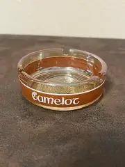 Vintage Amber / Brown Glass Ashtray Camelot Inn Hotel Motel 3.5” RARE!!!