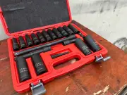 20PCS 1/2" Dr Metric Deep Master Impact Socket Set w/ 3'' 5'' 10'' Extension Bar