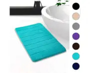 Bathroom Bath Rug Absorbent Non-Slip Bath Mat Washable Bath Mat-50x90 Cm(Peacock Green)