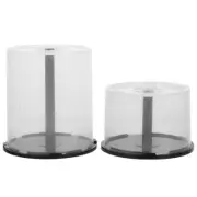 2 Pcs CD Storage Bin Bucket Empty Box Set Blank Discs Case Holder