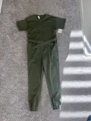 NWT! Girls Army Green Free Assembly Jumpsuit With Waist Belt XL(14-16)