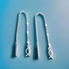 Erick's Sterling Silver Dangle Slider Fish and Beads Earrings Taxco.925