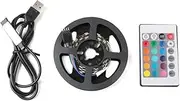 Auveach 1M 5V 5050 60SMD/M RGB LED Strip Lamp Bar TV Back Lighting Kit USB Remote Control Black