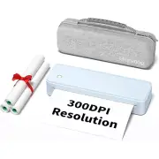 300DPI Portable Printer Wireless for Travel, Inkless Small Bluetooth Printers