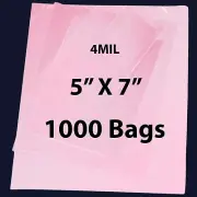 5" X 7" 1000 Bags, 4mil Pink Antistatic Flat Plastic Bags