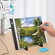 A4 Light Board for Diamond Painting, Adjustable Diamond Light Pad Kit, Diamond Art Light Board with Stand and Clip, Dimming Light Box, Diamond Art Paintings Accessories for Adults Kids