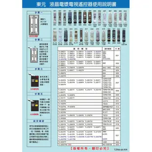 原廠模具(TECO東元)液晶/電漿全系列電視遙控器【TZRM-8A】