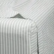 Modella Stripe Sheet Set - White, King Single, 100% Cotton