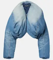 [Y/Project] Y/Project Cropped denim puffer jacket AU 14 blue