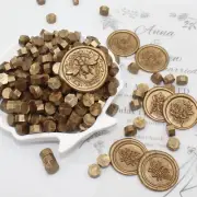 360Pcs Antique Gold Wax Seal Beads, Premium Metallic Bronze Sealing Wax Pellets