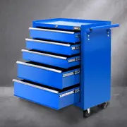 Giantz Tool Chest Trolley 5 Drawers Storage Toolbox Blue