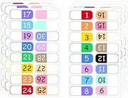 1 to 30 Number Index Labels Multicolor Alphabet Tabs A-Z Tab Dividers Stickers for 3 Ring Binders Notebook Classify Files Contents Page Address Book Folder