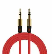 3.5mm Male to 3.5mm Male Aux Cable Cord Car Audio Headphone Jack Red