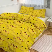 Bed Sheets g220 Pik_achu Print Bedding Set Pattern Duvet Cove Set 3 Pieces 1 Quilt Cover And 2 Pillowcases for Women Men Teens tq220 Bed Sheets